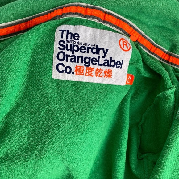 Superdry Orange Label Co. Green Zip up Hoodie Size XL - Picture 4 of 4